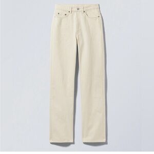 Rowe Cream Straight-Leg Jeans